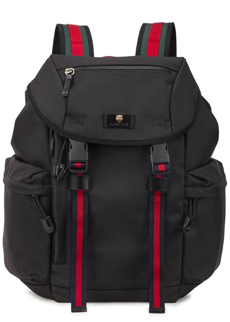 gucci canvas back pack|black gucci backpack for men.